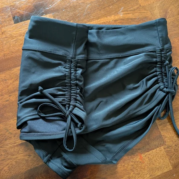 Black Ruched Swim Pants - Picture 3 of 3